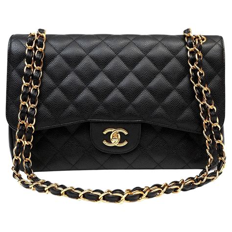 black chanel flap gold cavier|Pre.